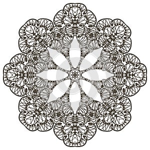 Circular tangled ornament template for tattoo, cards or else