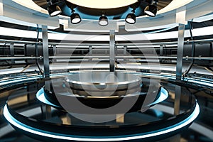 Circular technological structure building, 3d rendering