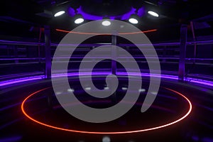 Circular technological structure building, 3d rendering