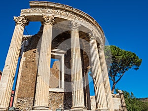 Circular Temple or Vesta on the banks of the river Aniene in Tivoli, Italy photo