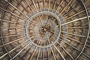 Circular texture of a bamboo bowl