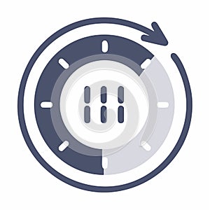 Circular Time Process Icon for Workflow Management