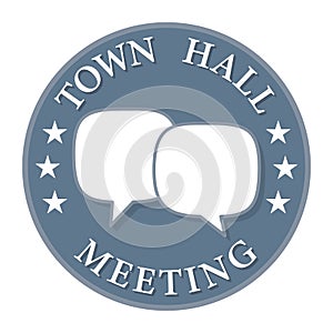 circular TOWN HALL MEETING label or symbol
