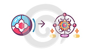 Circular Transformation Process Icon, Data, vector design Generative AI