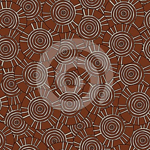 Circular, tribal pattern with motifs of African tribes Surma and Mursi