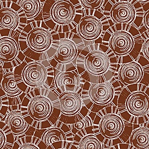 Circular, tribal pattern with motifs of an African tribes Surma and Mursi
