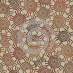 Circular, tribal pattern with motifs of an African tribes Surma and Mursi