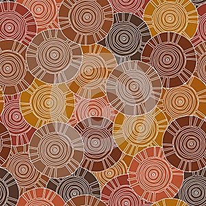 Circular, tribal pattern with motifs of African tribes Surma and Mursi