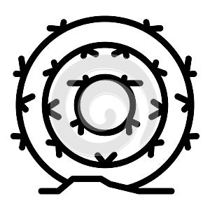 Circular tumbleweed icon outline vector. Desert ball