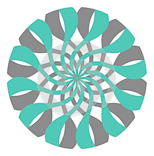 Circular twisted pattern logo. Round interweaving shapes