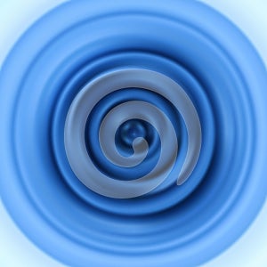 Circular vibration. Sound vibrations. Blue rippled waves