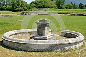 The circular wall monument of the Roman ruins in Saint-Bertrand-de-Comminges