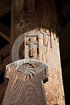 Circular wood sculpture