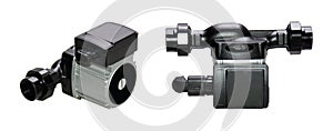 Circulation Auto pump increase pressure, isolate white background, existing water supply system private houses. For