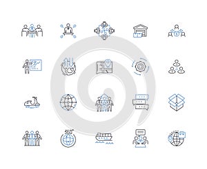 Circulation line icons collection. Flow, Heart, Blood, Oxygen, Pressure, Artery, Vein vector and linear illustration