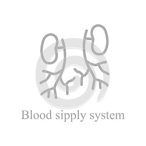 Circulatory system icon on a white background, vector illustration