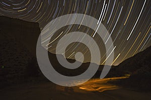 Circumpolar on a forest path in the geopark of Granada. photo