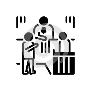 Black solid icon for Circumstance, situation and circs