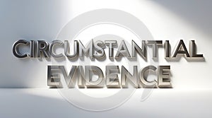 Circumstantial evidence displayed in bold and clear typography against a plain backdrop photo