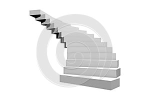 Circural or Spiral Stairway Staircase on White