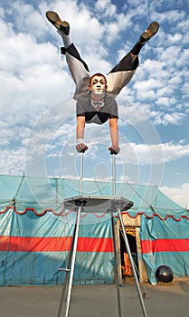 Circus acrobat with a plastic body