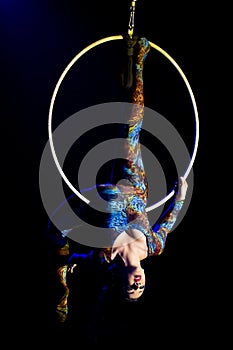 Circus acrobat woman