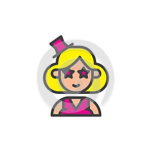 Circus actor assistant filled outline icon