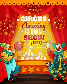Circus Amazing Clown Show Announcement Poster