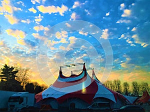 Circus, art, sunset, magic, feelings and fairytale