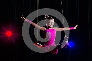 Circus artist acrobat performance.