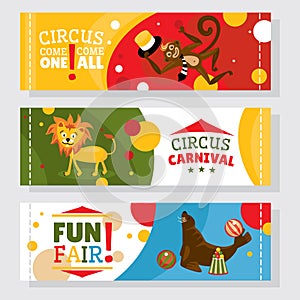 Circus banners with animals
