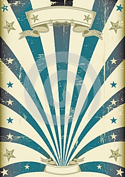 Circus blue beams vintage poster