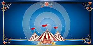 Circus blue invitation