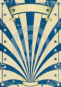 Circus blue vintage poster