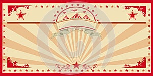 Circus card red vintage