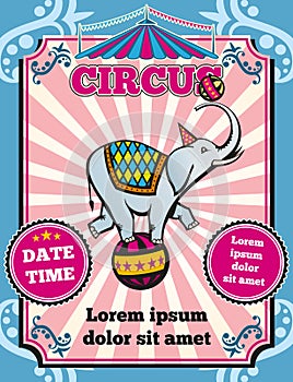 Circus carnival color vintage vector template