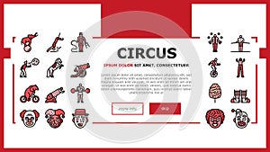 circus carnival vintage show landing header vector