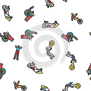 circus carnival vintage show vector seamless pattern