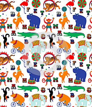 Circus cartoon animals