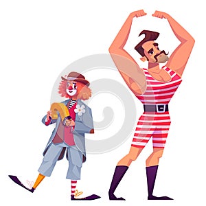 Circus cartoon character performing funny show
