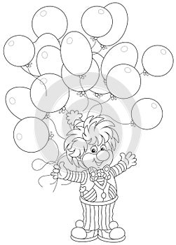 Circus clown with balloons