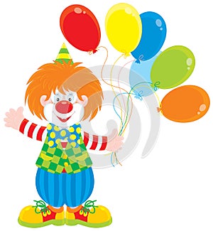 Circus clown with balloons