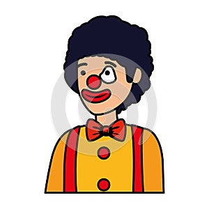 circus clown comic character vector illustration