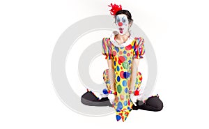 Circus Clown Excited Dancing Jumping Mid-Air