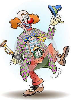 Circus clown greets