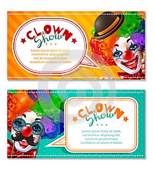 Circus Clown Show 2 Horizontal Banners