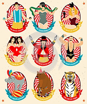 Circus collection. Vector illustration.