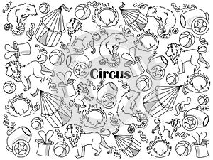 Circus colorless set vector