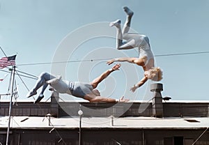 Circus Daredevils Perform at 1978 ChicagoFest