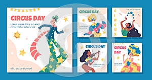 Circus day vector posters set